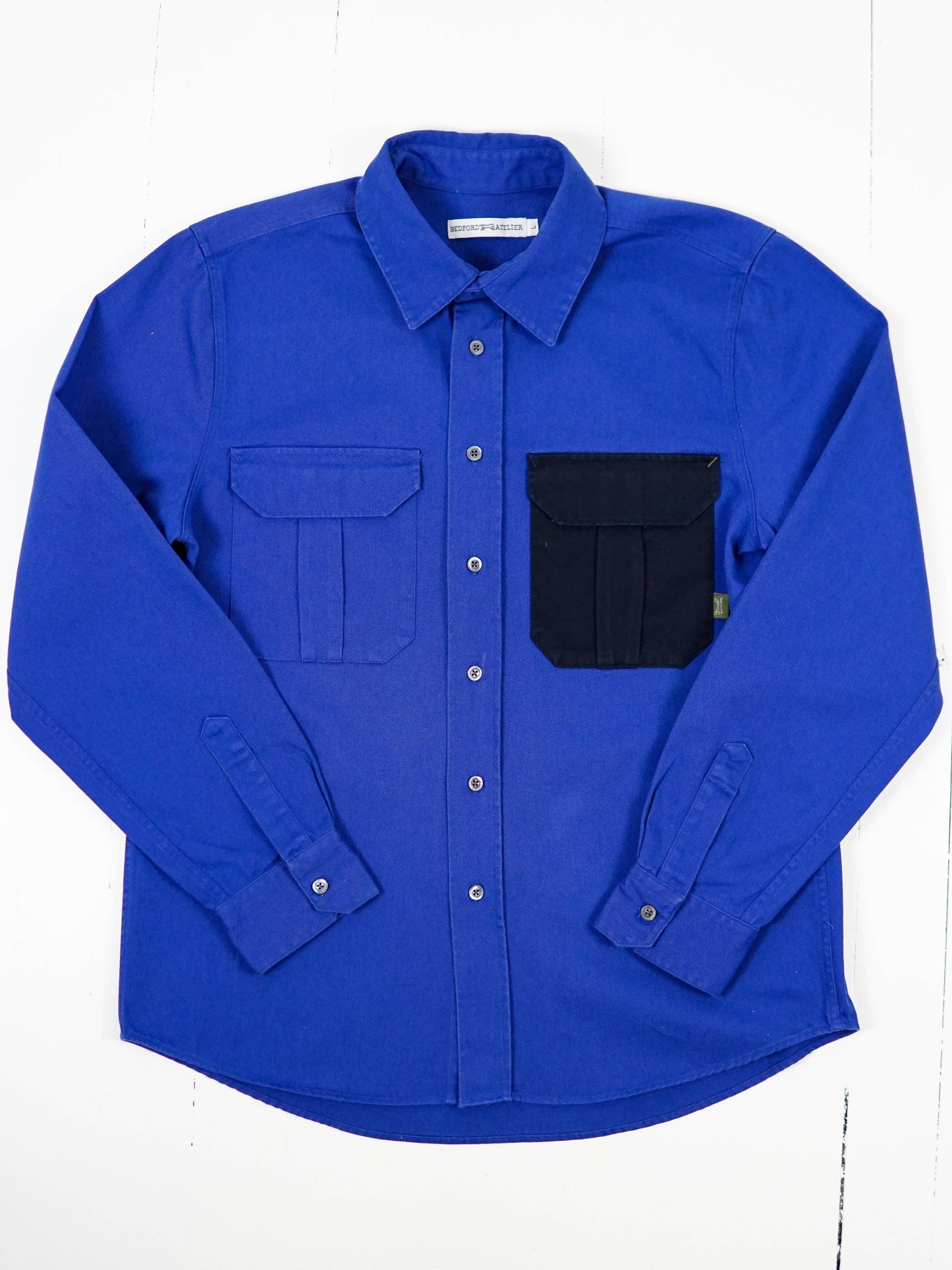 Overshirt in washed royal blue
