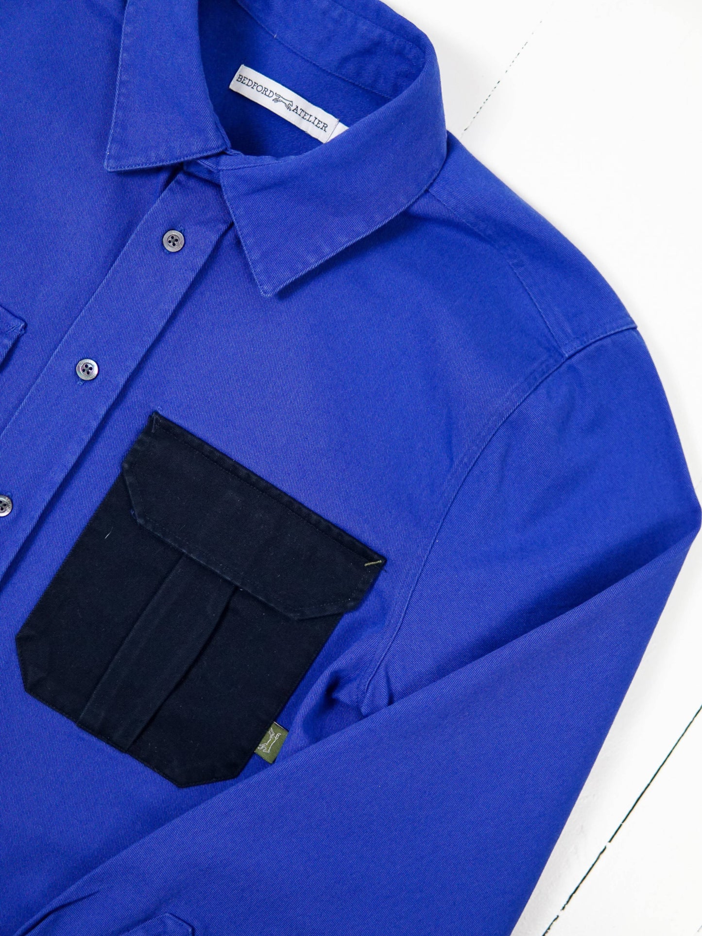 Overshirt in washed royal blue