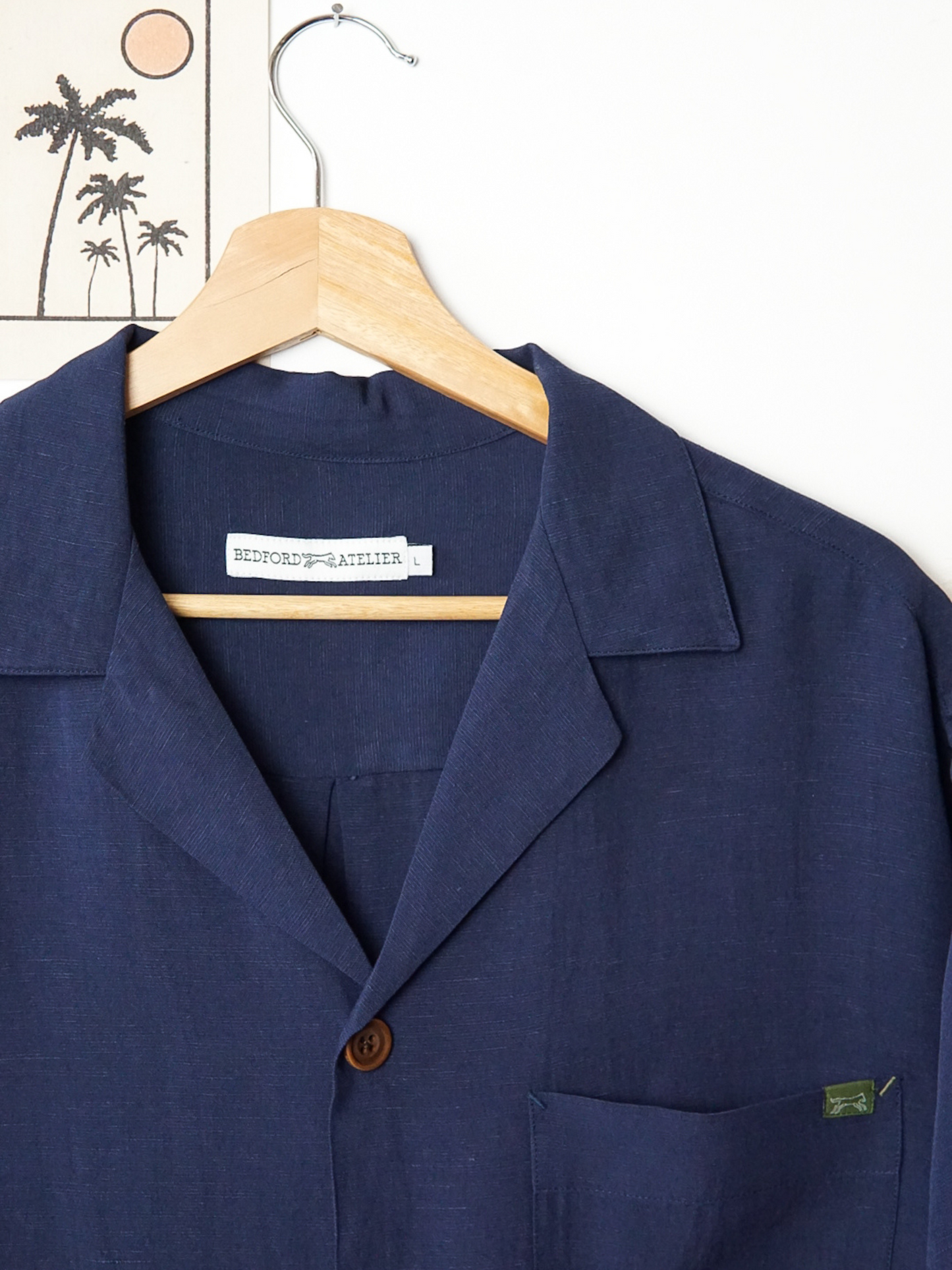 CHEMISETTE COL CUBAIN BLEU MARINE