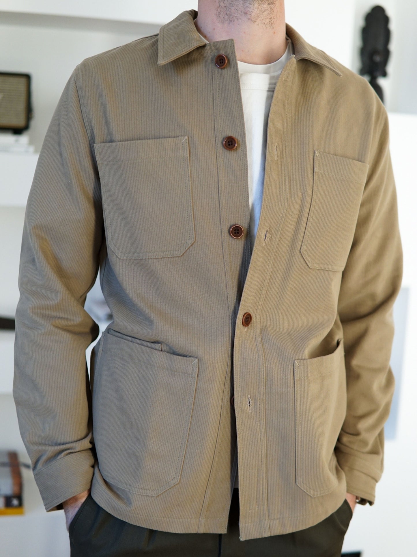 VESTE WORKER VERT AMANDE