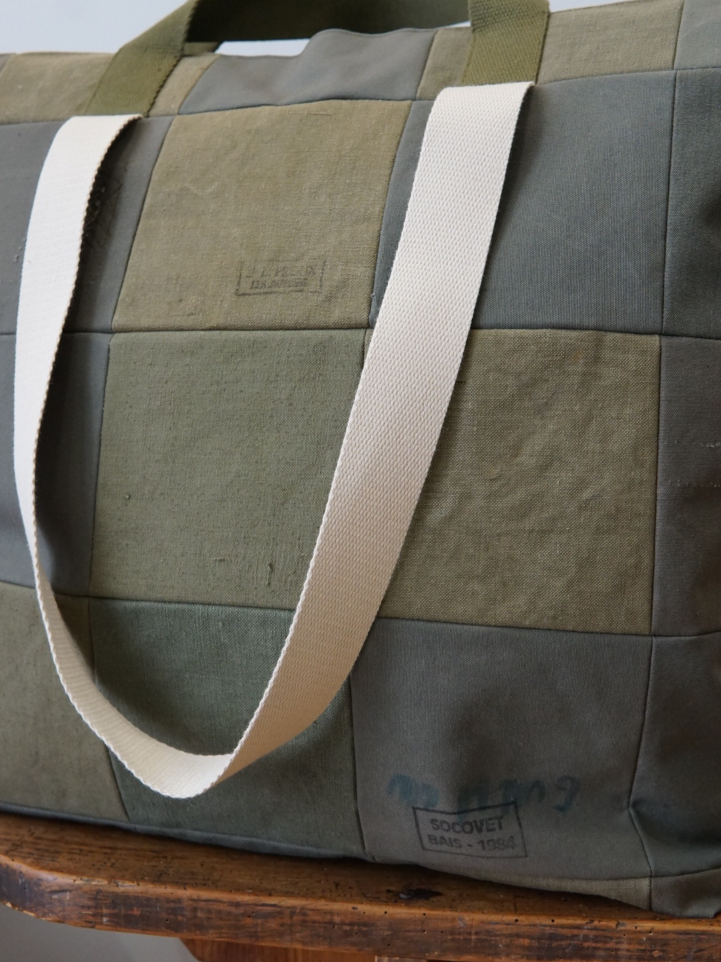 SAC « WEEKENDER » EN TOILE MILITAIRE VINTAGE