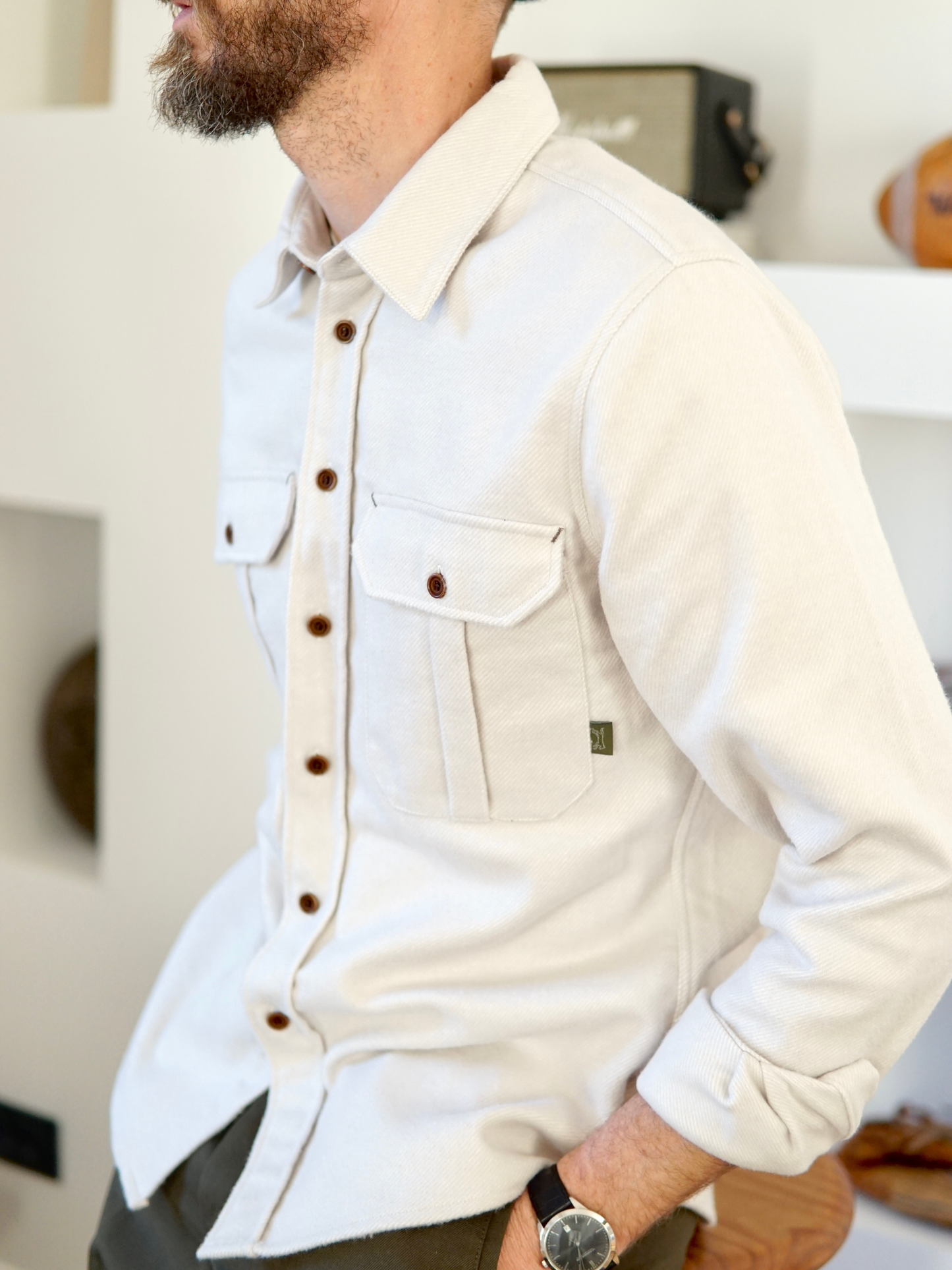 SURCHEMISE UNIFORME FLANELLE GRIS LÉGER