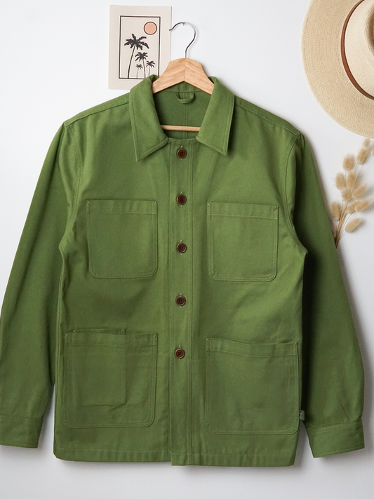 VESTE WORKER EN TOILE CANVAS VERTE