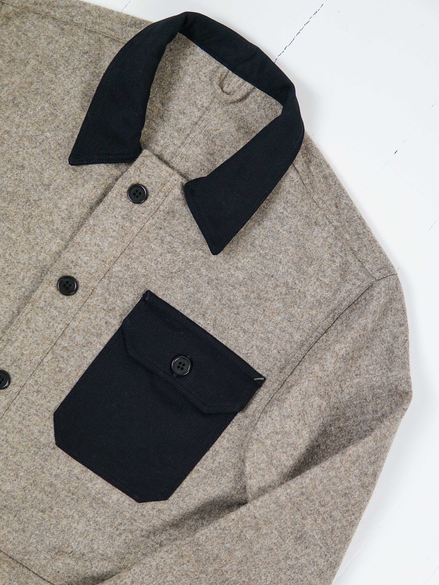 VESTE WORKER LAINE MARRON CLAIR