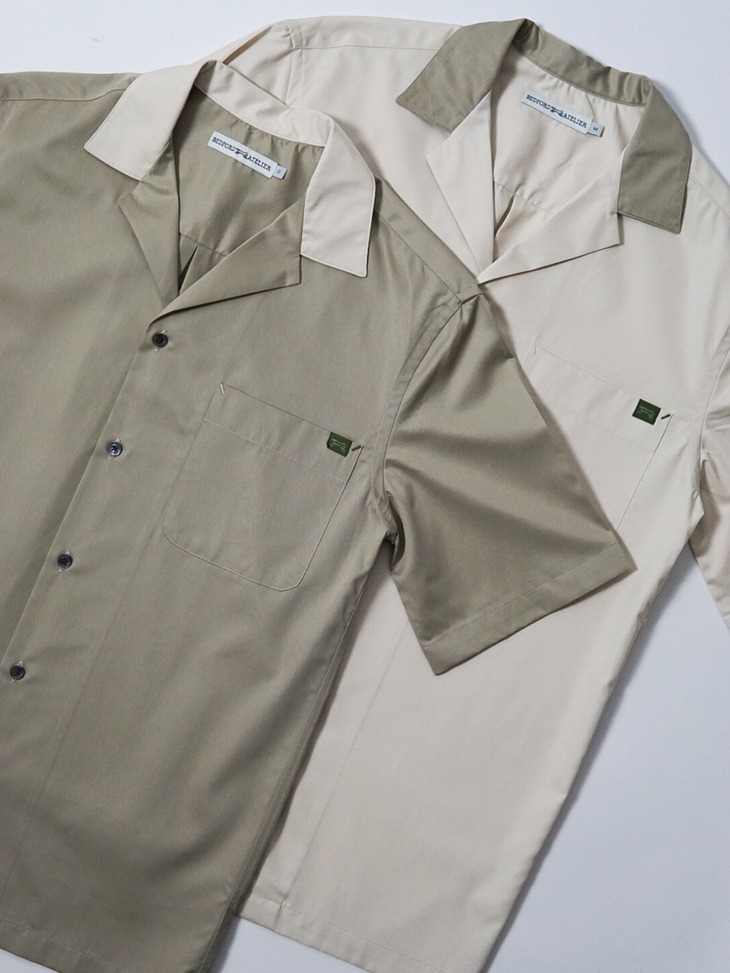 CHEMISETTE BOWLING EN POPLIN TAUPE