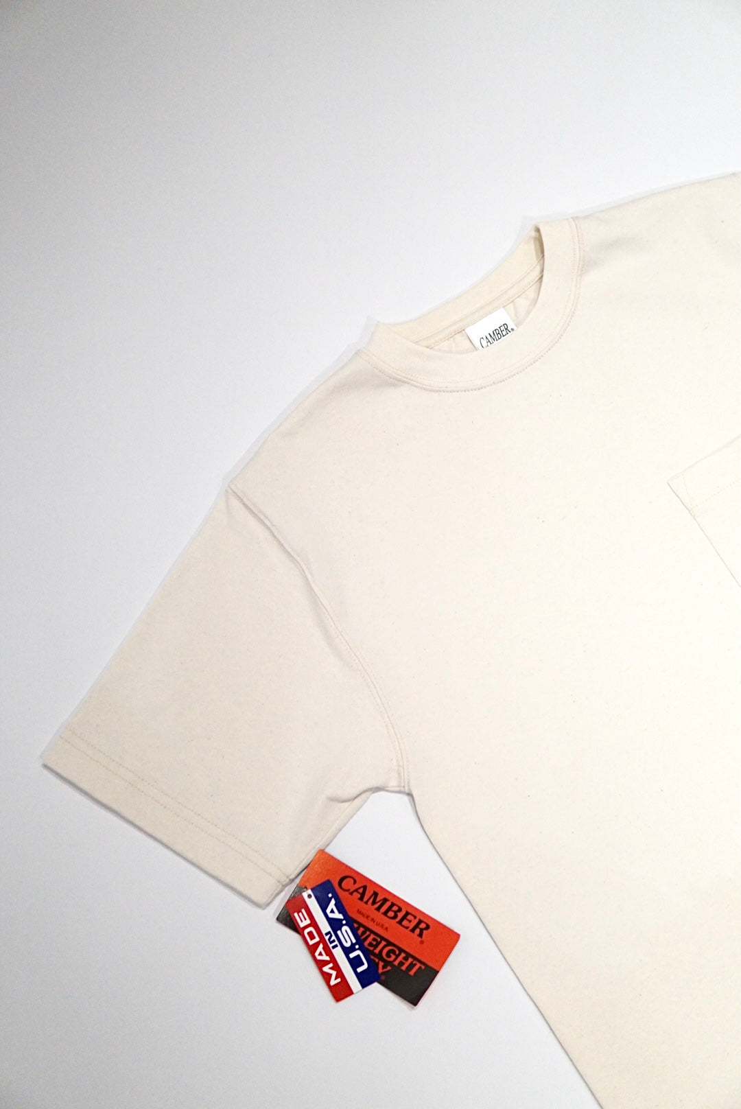 MAX WEIGHT POCKET T-SHIRT CAMBER -  NATURAL