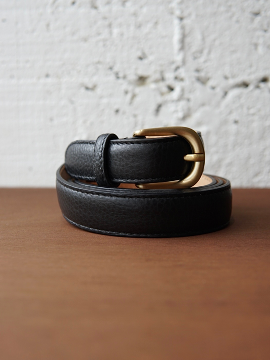 CEINTURE « CASUAL » EN CUIR GRAINÉ  NOIR