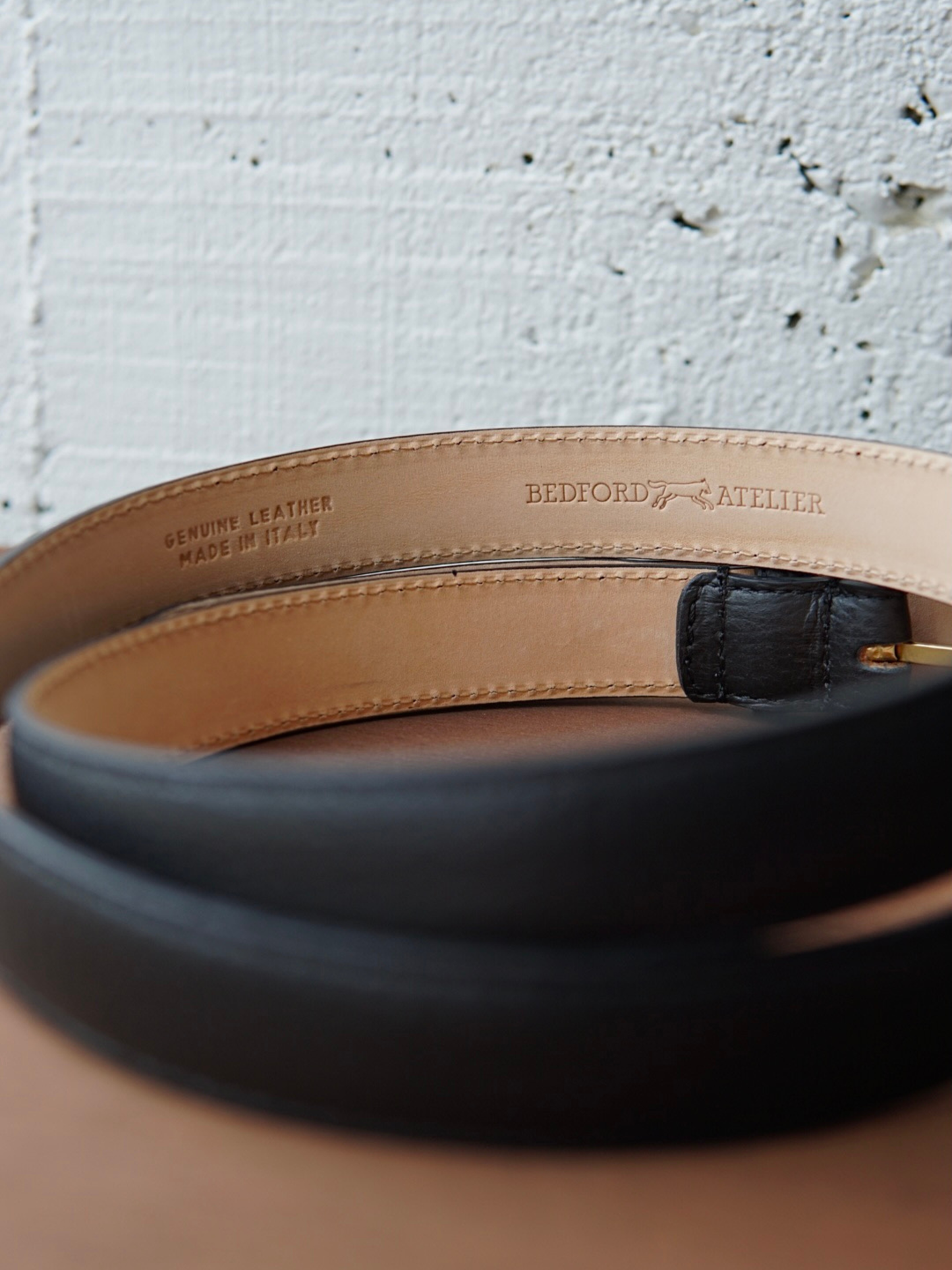 CEINTURE « CASUAL » EN CUIR GRAINÉ  NOIR