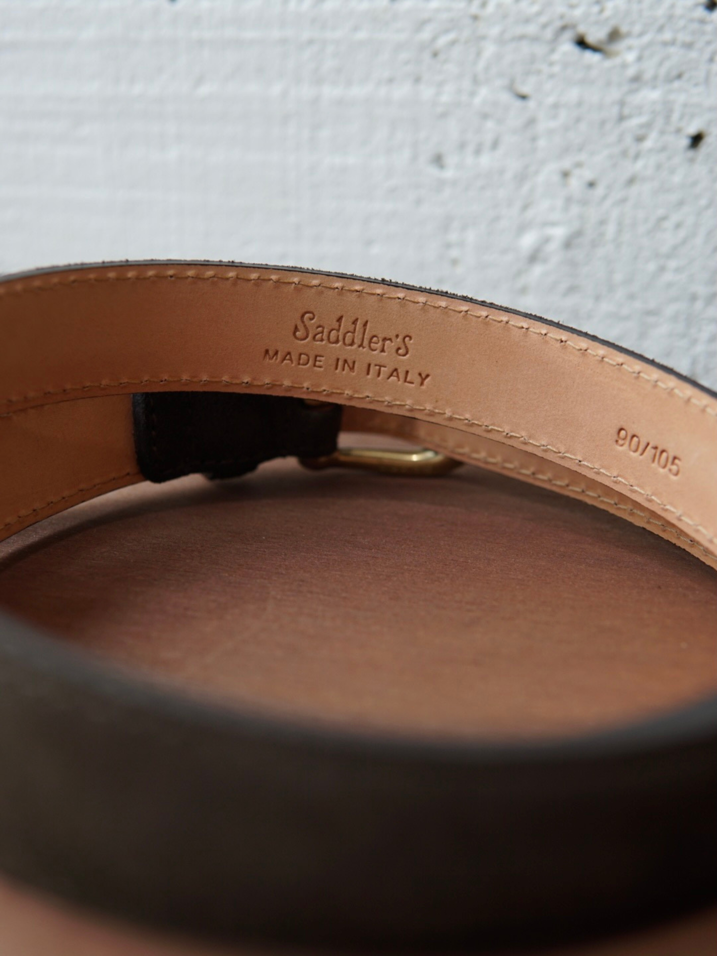 CEINTURE « CASUAL » EN CUIR SUÉDÉ MARRON