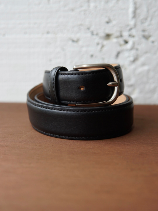CEINTURE « HABILLÉE » EN CUIR NOIR