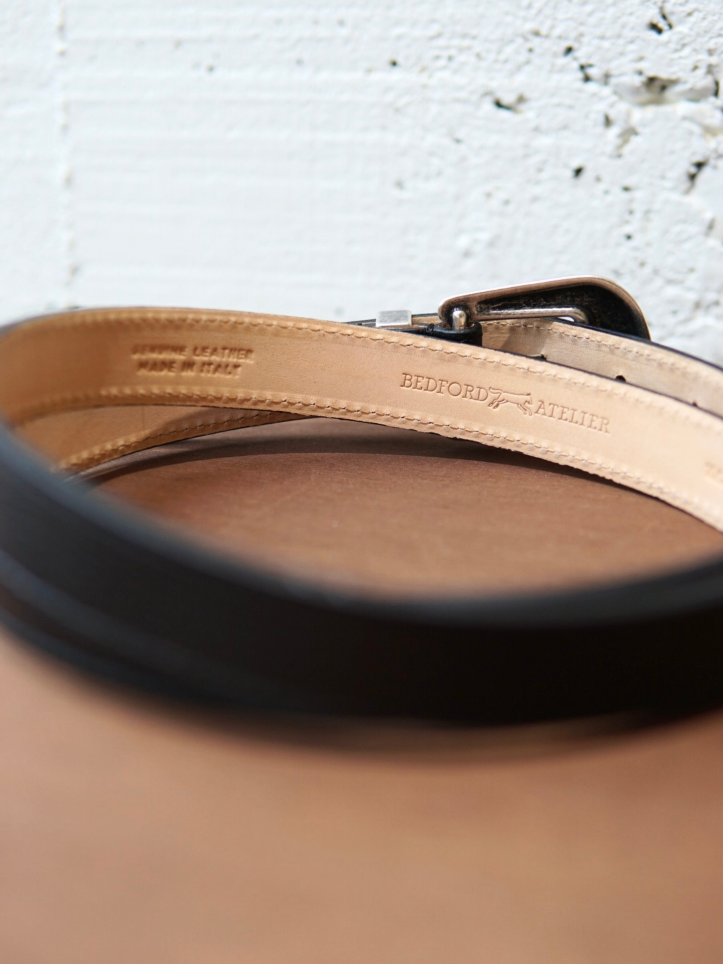 CEINTURE « WESTERN » EN CUIR GRAINÉ  NOIR