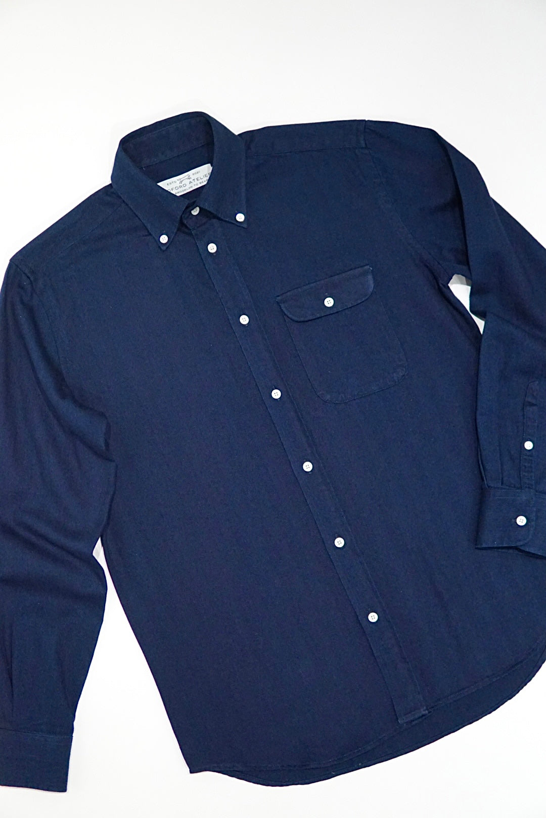 CHEMISE COL AMÉRICAIN - CHEVRON INDIGO