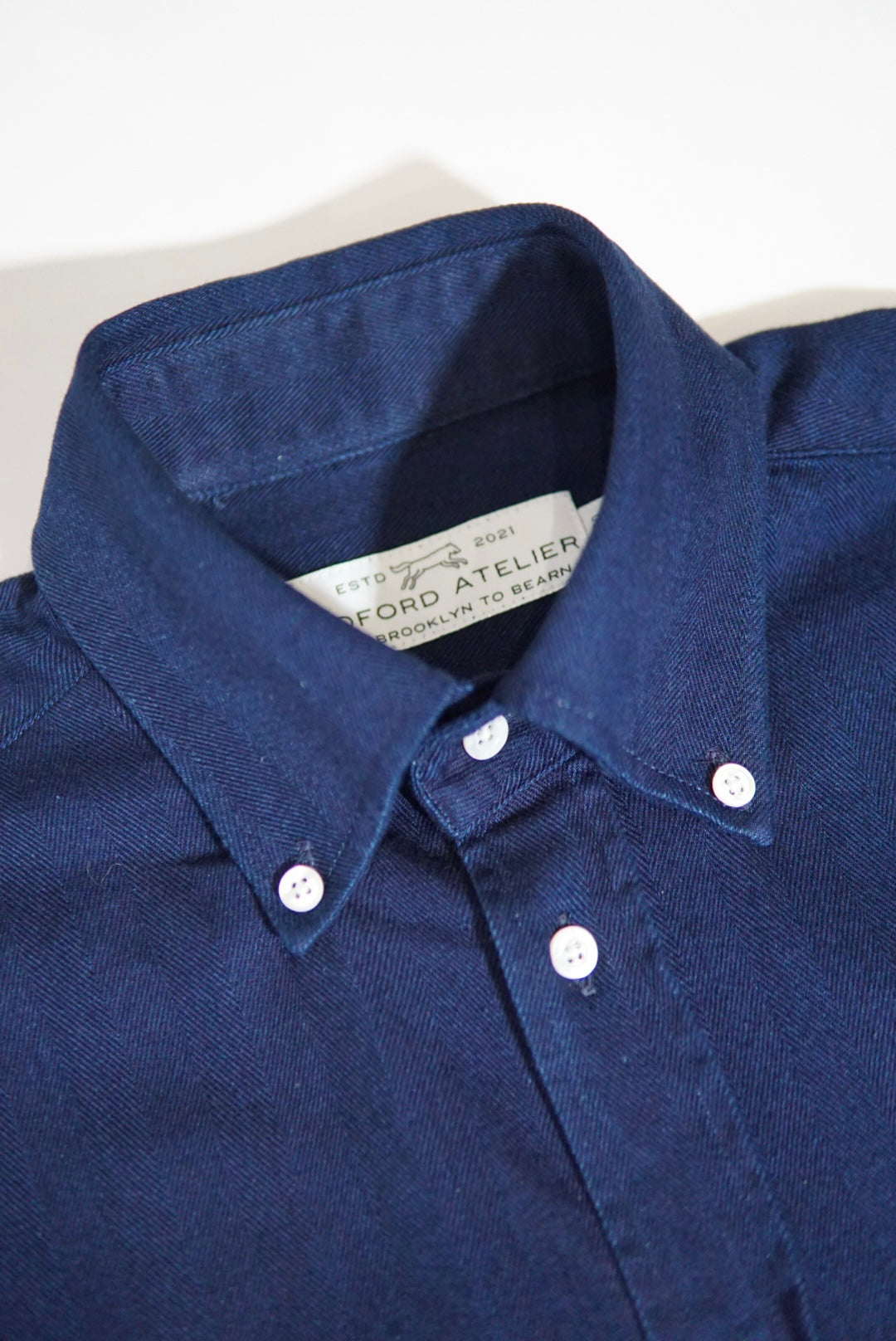 CHEMISE COL AMÉRICAIN - CHEVRON INDIGO
