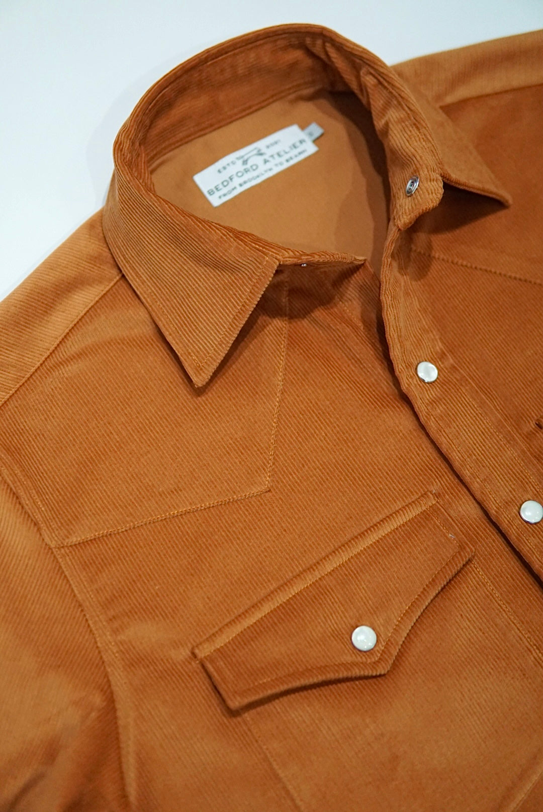 CHEMISE WESTERN - « BABY CORDUROY » ORANGE