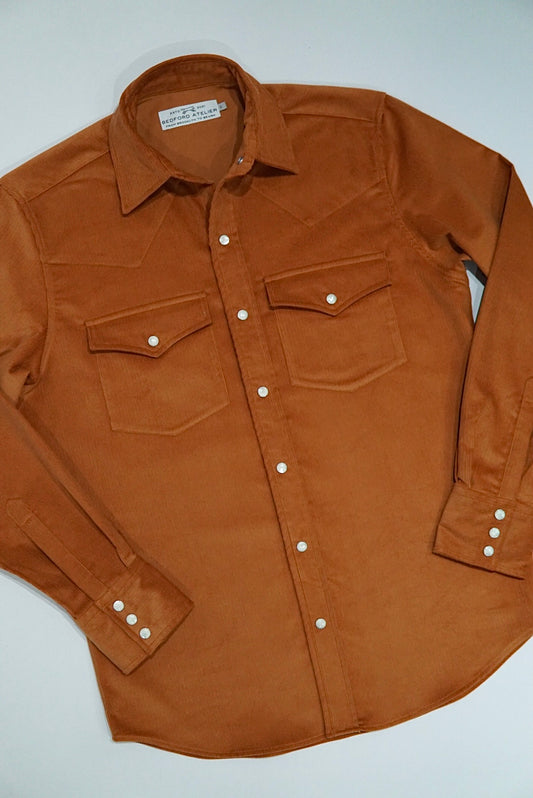 CHEMISE WESTERN - « BABY CORDUROY » ORANGE