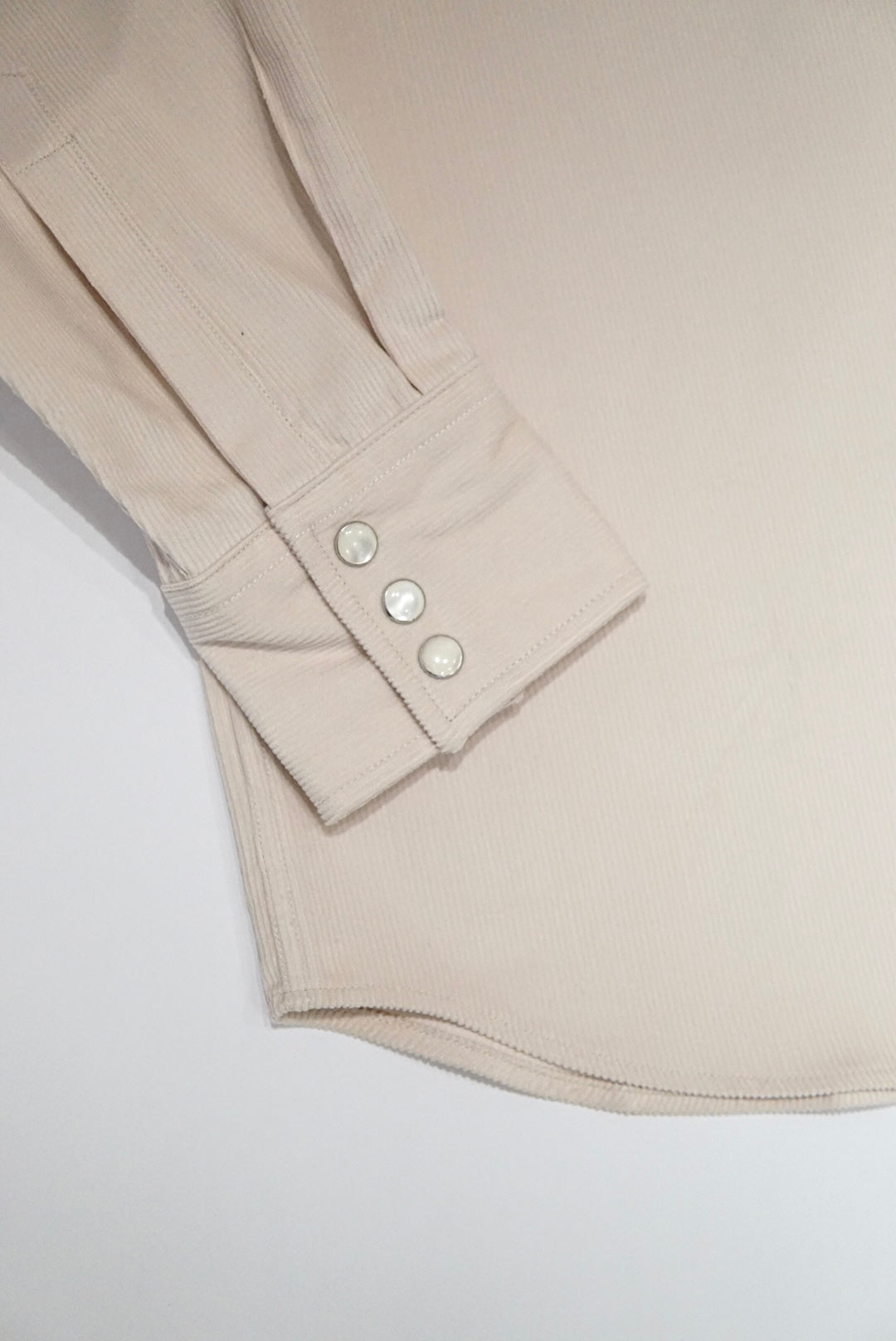CHEMISE WESTERN - « BABY CORDUROY » STONE