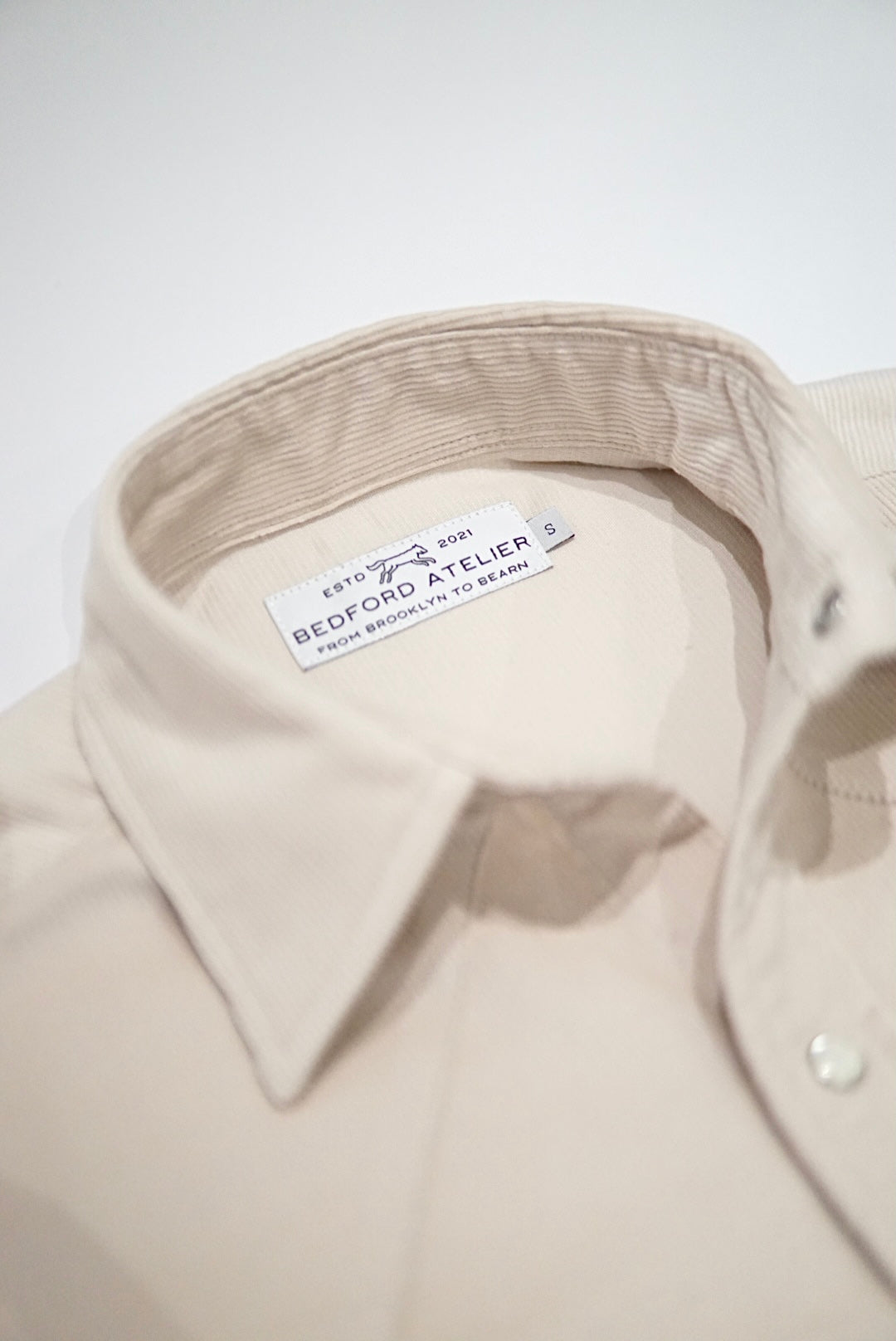 CHEMISE WESTERN - « BABY CORDUROY » STONE
