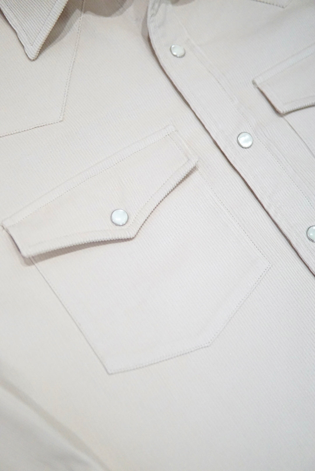 CHEMISE WESTERN - « BABY CORDUROY » STONE