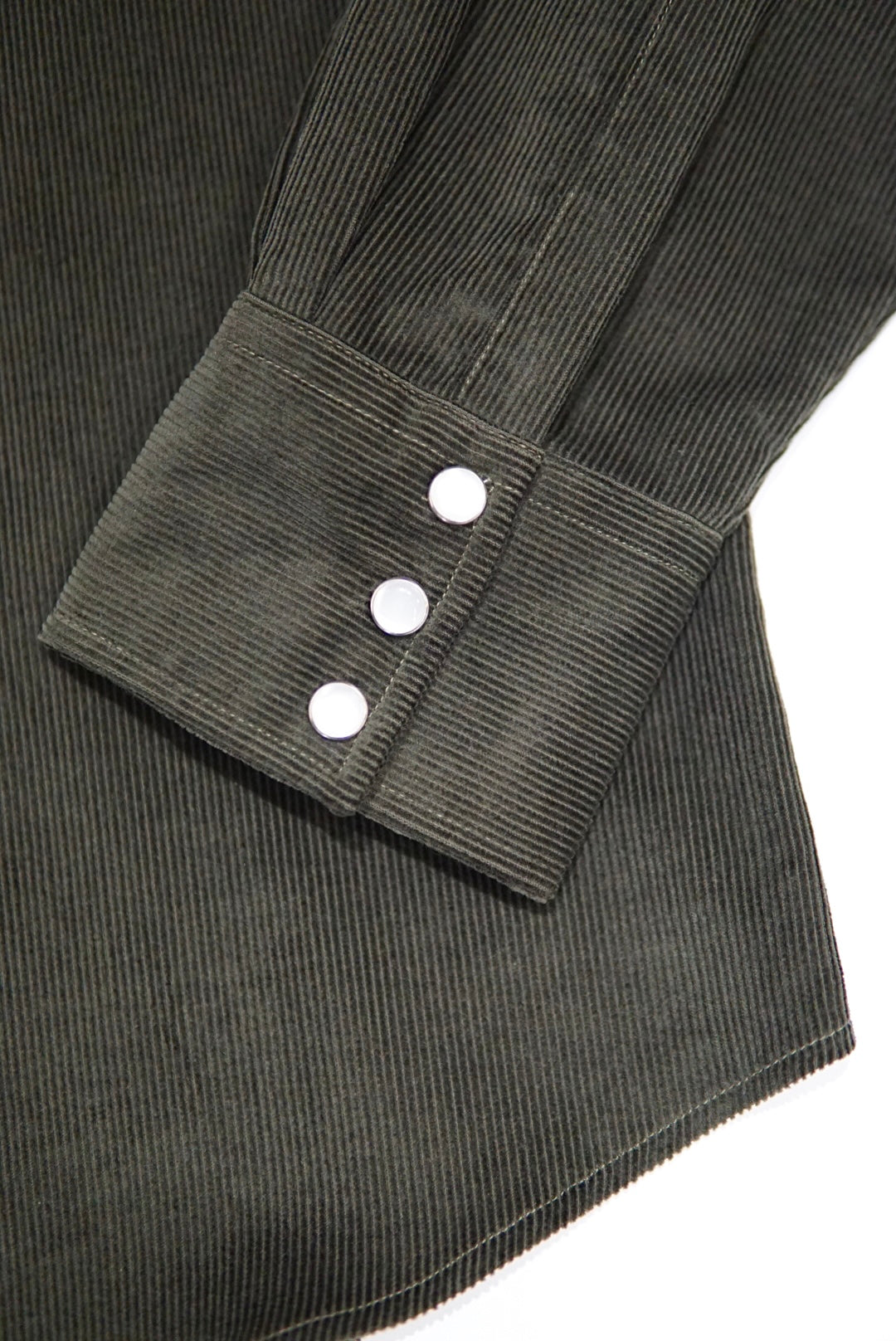CHEMISE WESTERN - « BABY CORDUROY » VERT OLIVE